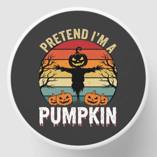 Funny Halloween Pretend Im a Pumpkin Retro Design Mini Candle Favors