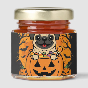 Funny Halloween Pug Candy Design_1 Honey Jar Favors