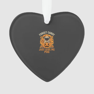 Funny Halloween Pug Candy Design_1 Ornament