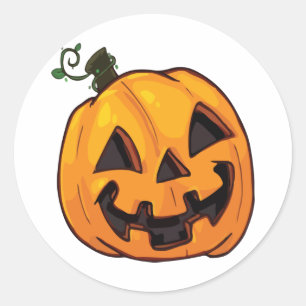 Funny Halloween Pumpkin Classic Round Sticker