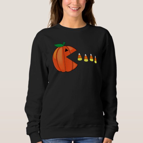 Funny Halloween Pumpkin Eating Candy Corn Sweatshirt