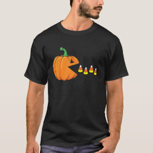 Funny Halloween Pumpkin Eating Candy Corn T-Shirt