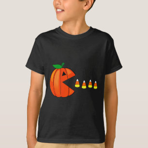 Funny Halloween Pumpkin Eating Candy Corn  T-Shirt