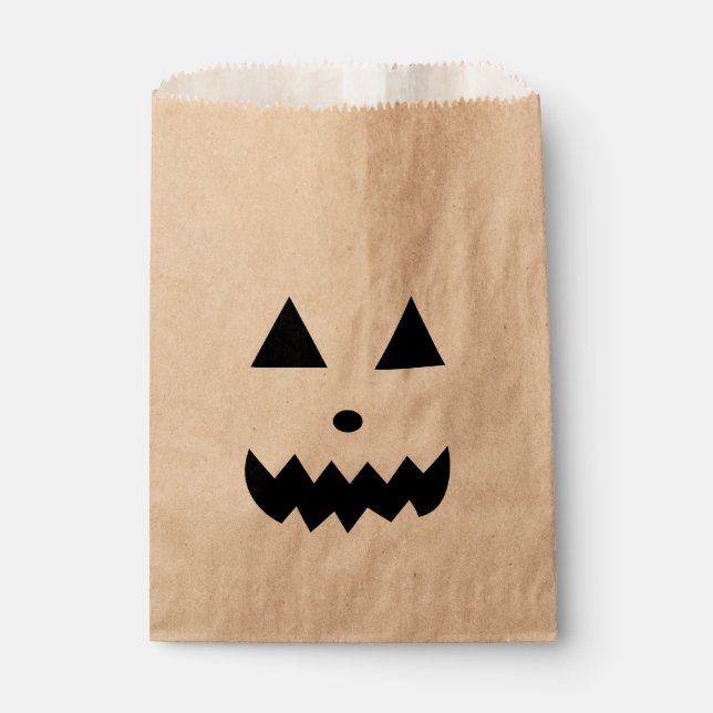 Funny Halloween Pumpkin Face Favor Bag (Front)