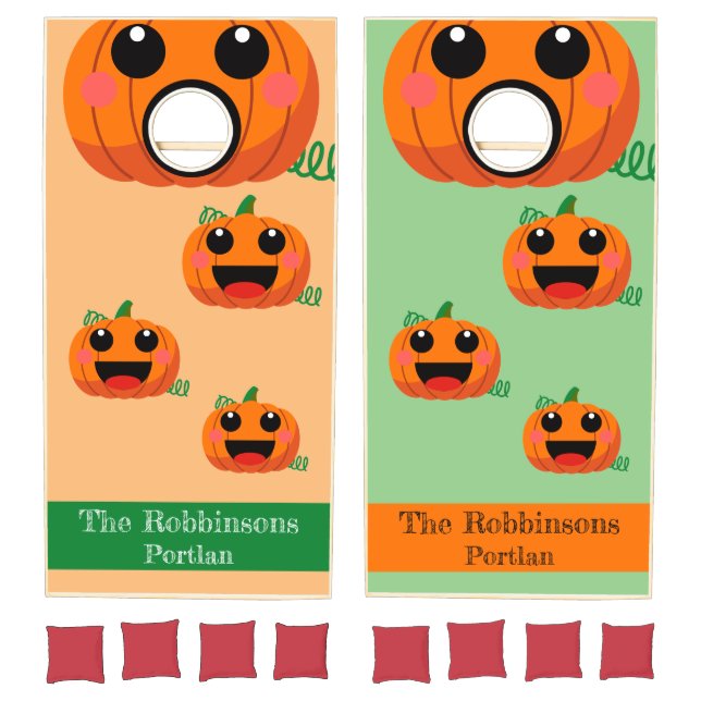 Funny Halloween Pumpkin Family  Cornhole Set (Set)