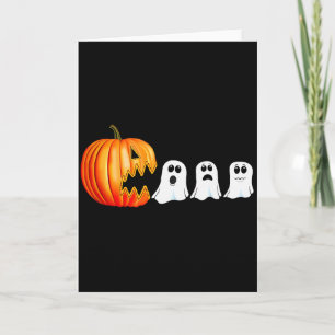 Funny Halloween Pumpkin Ghosts Jack O Lantern Card