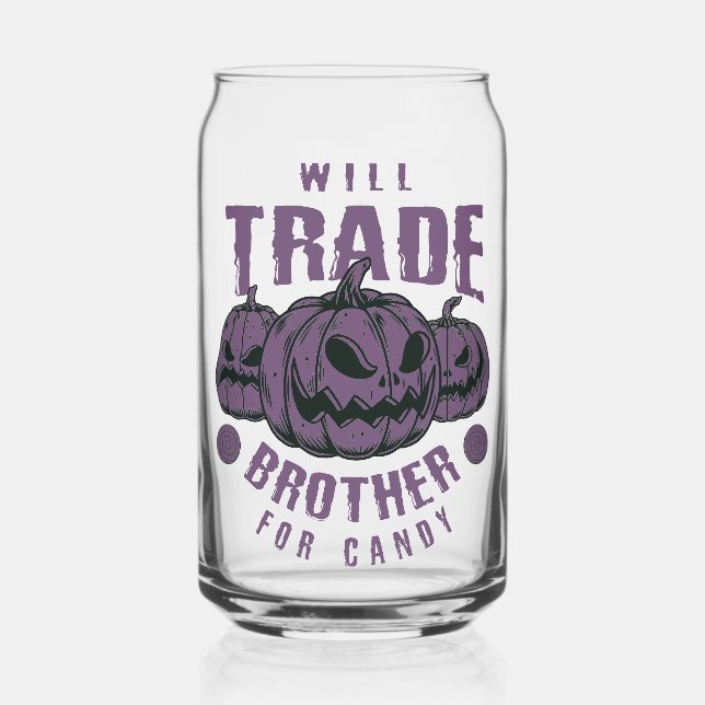 Funny Halloween Pumpkin Glass  (Front)