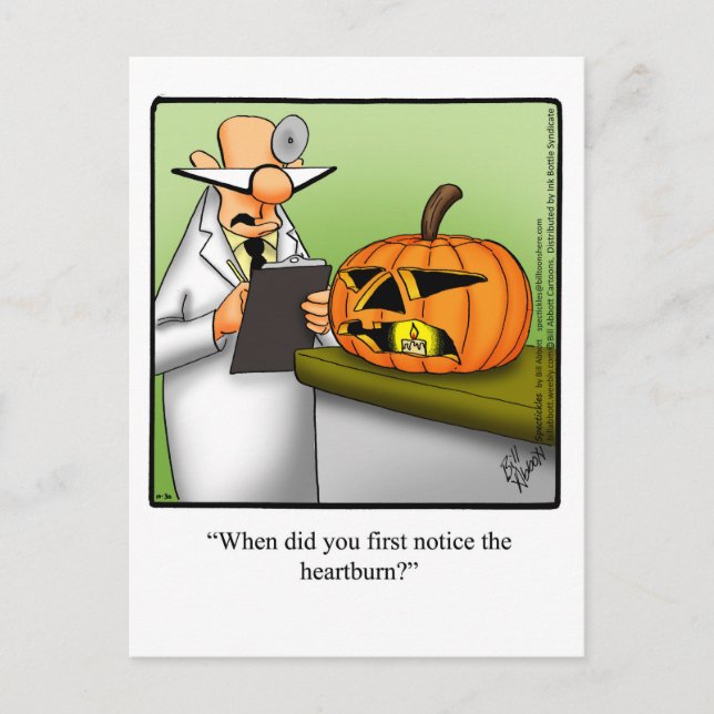 Funny Halloween Pumpkin Humor Postcard  (Front)