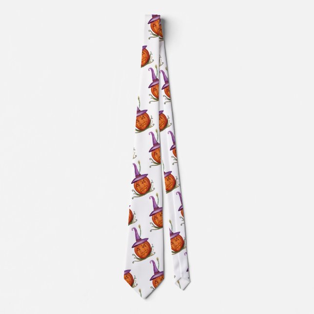Funny Halloween Pumpkin  Neck Tie (Front)
