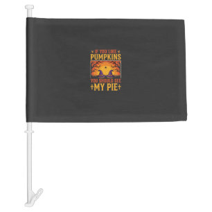 Funny Halloween Pumpkin Pie Witch Design_1 Car Flag