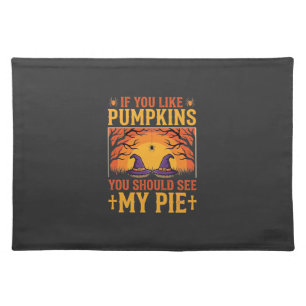Funny Halloween Pumpkin Pie Witch Design_1 Cloth Placemat