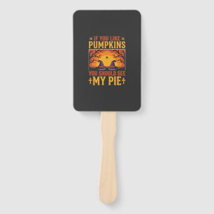 Funny Halloween Pumpkin Pie Witch Design_1 Hand Fan