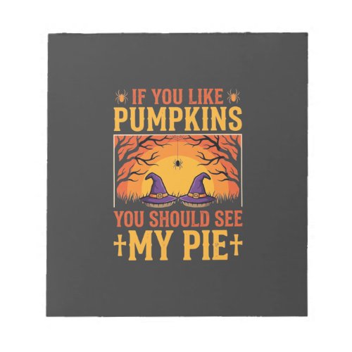 Funny Halloween Pumpkin Pie Witch Design_1 Notepad