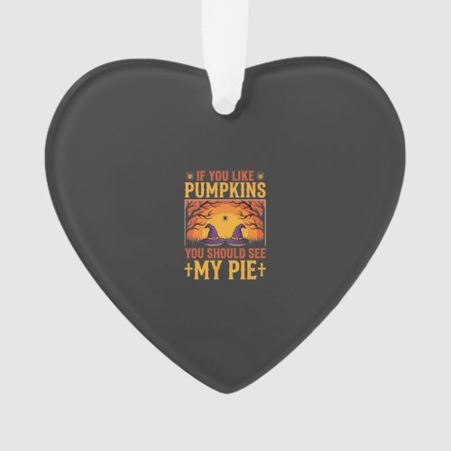 Funny Halloween Pumpkin Pie Witch Design_1 Ornament
