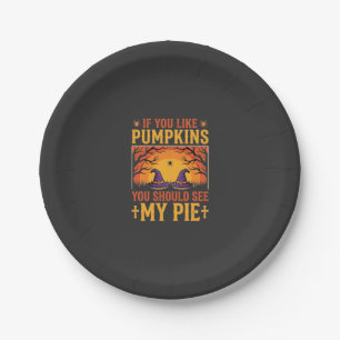 Funny Halloween Pumpkin Pie Witch Design_1 Paper Plates
