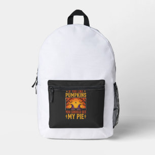 Funny Halloween Pumpkin Pie Witch Design_1 Printed Backpack