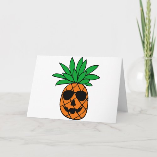 Funny Halloween Pumpkin Pineapple Character Card