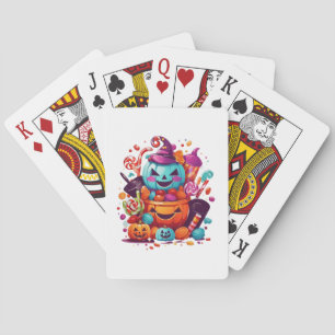 funny halloween pumpkin poker cards