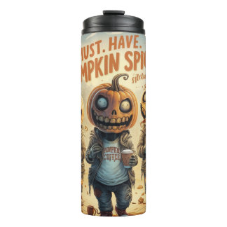 Funny Halloween Pumpkin Spice Thermal Tumbler