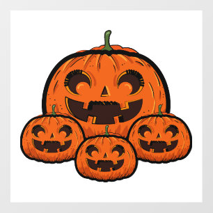 Funny Halloween Pumpkin, Spooky Halloween Wall Decal