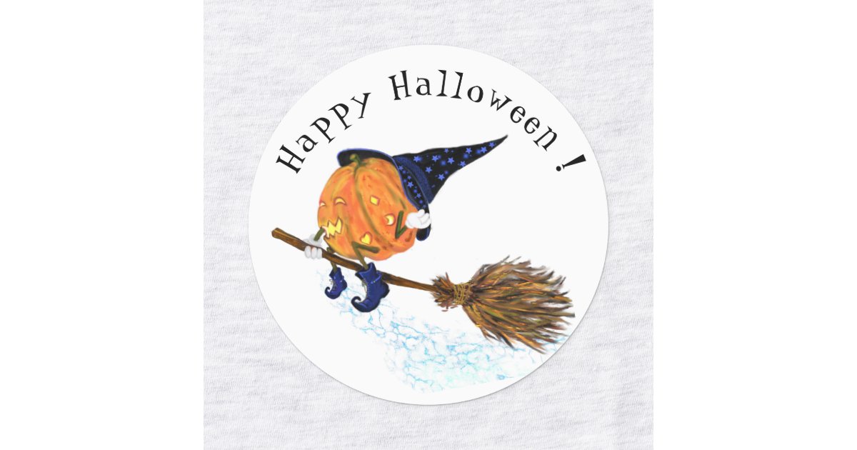 Funny Halloween Pumpkin Stickers | Zazzle