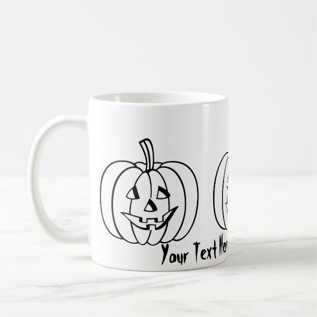 Funny Halloween pumpkin with cut out face Coffee Mug (Left)