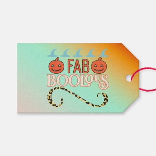 Funny Halloween Pumpkins Fab BooLous Leopard Gift Tags