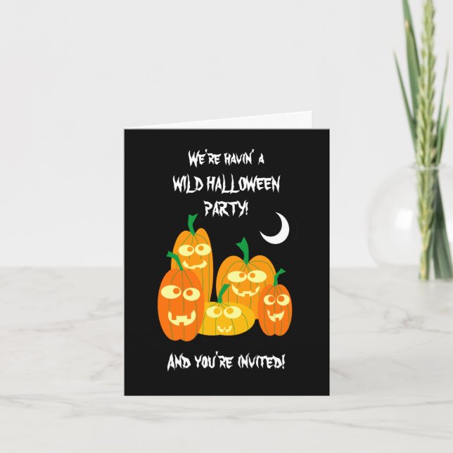 Funny Halloween Pumpkins Party Invitation Template (Front)