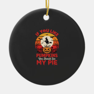 Funny Halloween Pumpkins Pie Design_1 Ceramic Ornament