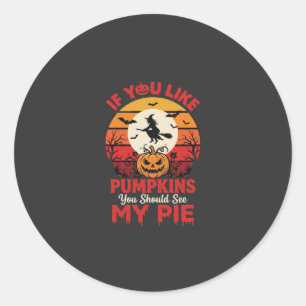 Funny Halloween Pumpkins Pie Design_1 Classic Round Sticker