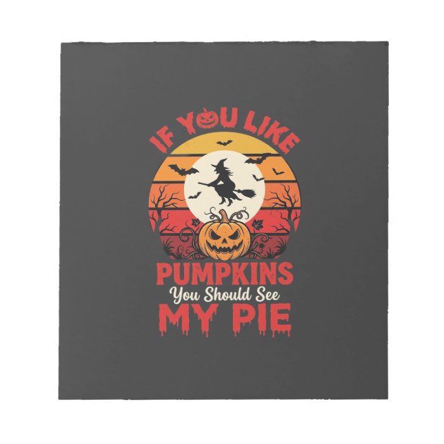 Funny Halloween Pumpkins Pie Design_1 Notepad (Front)