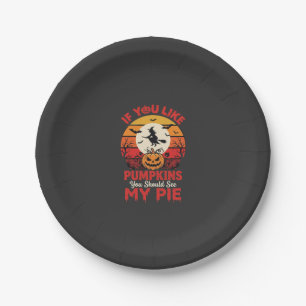 Funny Halloween Pumpkins Pie Design_1 Paper Plates