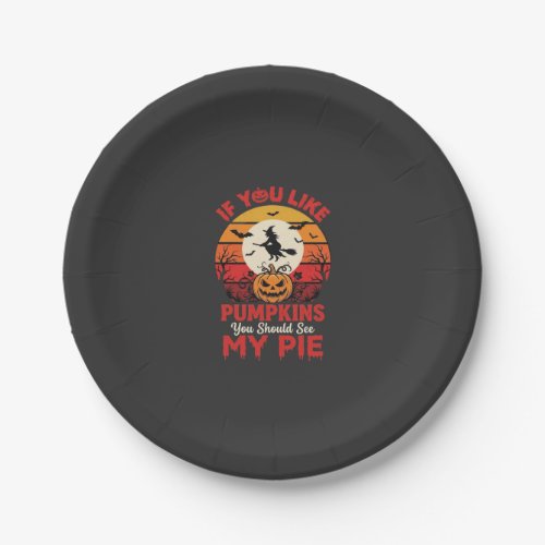 Funny Halloween Pumpkins Pie Design_1 Paper Plates