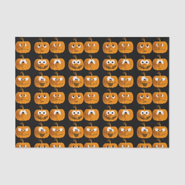 Funny Halloween Pumpkins Tissue Paper (Front)