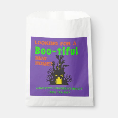 Funny Halloween Real Estate Haunted House Favor Bag