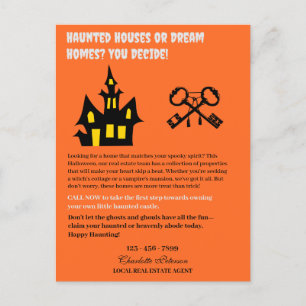 Funny Halloween Real Estate Holiday Postcard