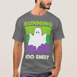 Funny Halloween Running is Boo Sheet Ghost Retro T-Shirt