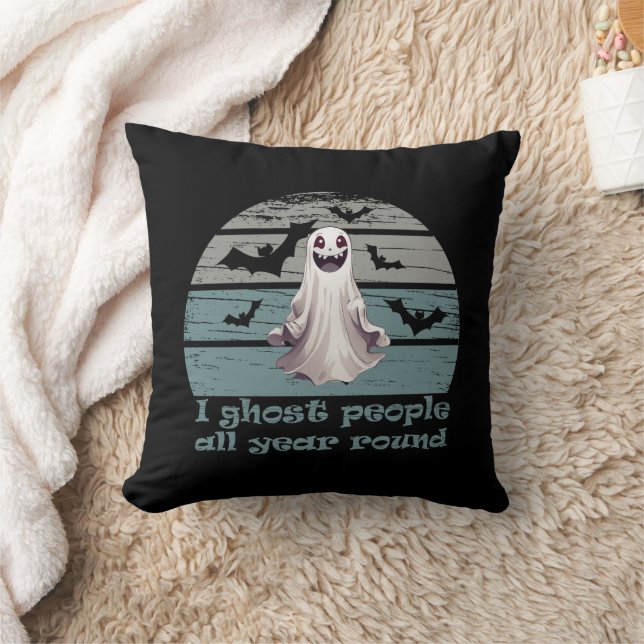 funny halloween saying throw pillow (Blanket)