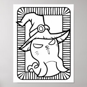 Funny Halloween Seals Coloring Page Poster