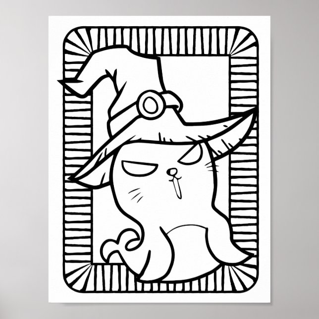 Funny Halloween Seals Coloring Page Poster (Front)