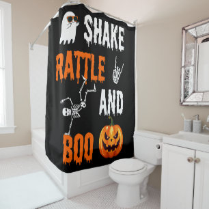 Funny Halloween Shake Rattle Boo Fun Pumpkin Shower Curtain