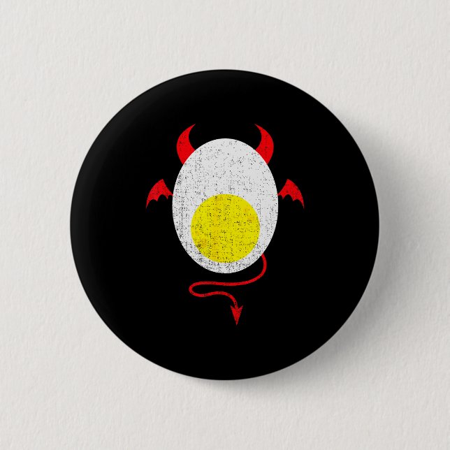 Funny Halloween Shirt Devil Egg Yolk Food Lover La Button (Front)