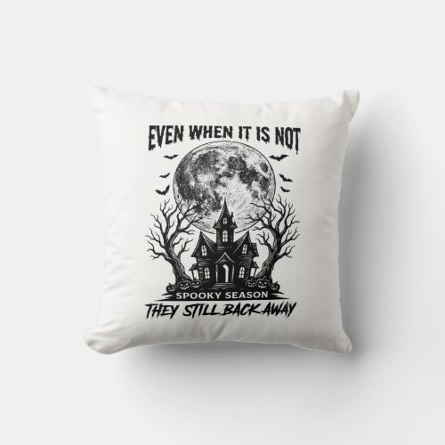 Funny Halloween Shirt Spooky Season Run Away Desig Throw Pillow