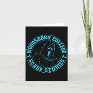 Funny Halloween Shirt Woodsboro College Scare Card