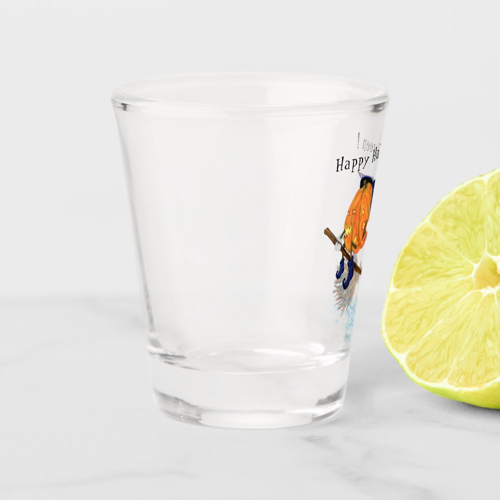 Disover Funny Halloween Shot Glass Witch Pumpkin Flying