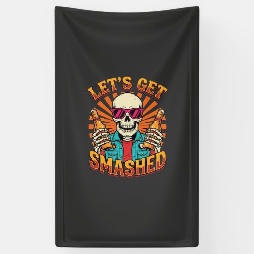 Funny Halloween Skeleton Beer Smashed Design_1 Banner