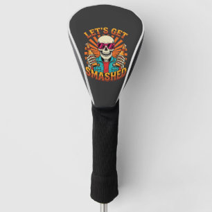 Funny Halloween Skeleton Beer Smashed Design_1 Golf Head Cover