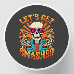 Funny Halloween Skeleton Beer Smashed Design_1 Mini Candle Favors
