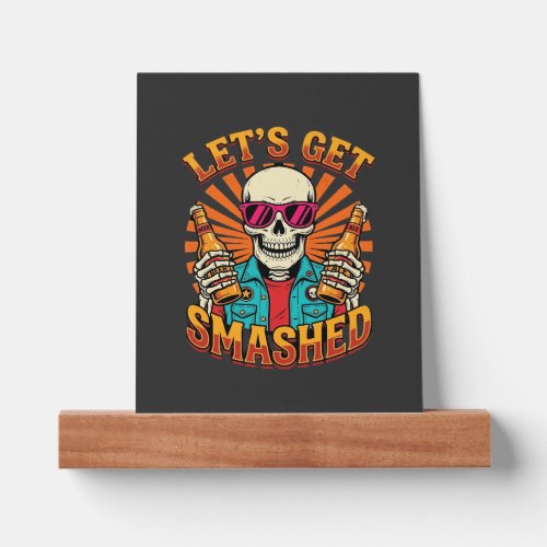 Funny Halloween Skeleton Beer Smashed Design_1 Picture Ledge