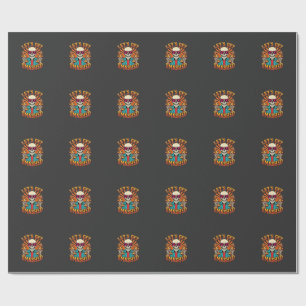 Funny Halloween Skeleton Beer Smashed Design_1 Wrapping Paper